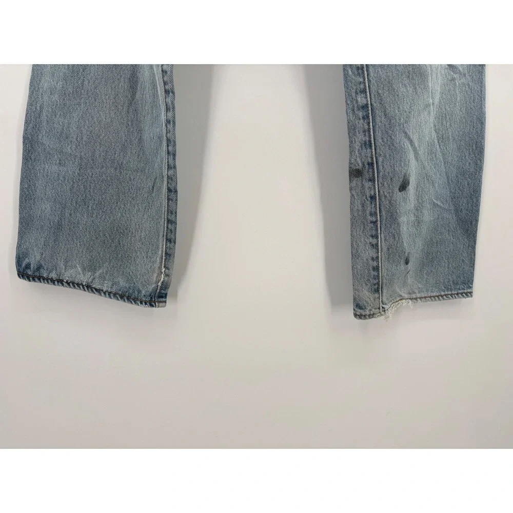 Levis 501XX Mens 34x30 Jeans Y2K  Light Distressed Blue Workwear Faded Denim